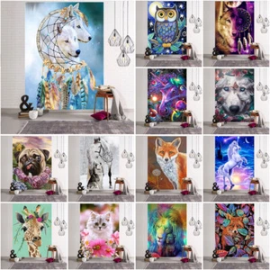 Large Owl Fox Cat Lion Tapestry Wall Hanging Blanket Bedroom Bedspread Backdrop - Picture 1 of 22