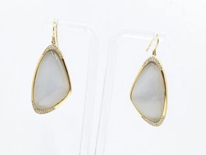 Marcia Moran Crystal Gold Tone Smoke Gray Earrings U228 - Picture 1 of 13