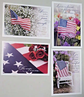 Tarjeta de felicitación cristiana de simpatía Precious Memories bandera americana Foto 1 de 4