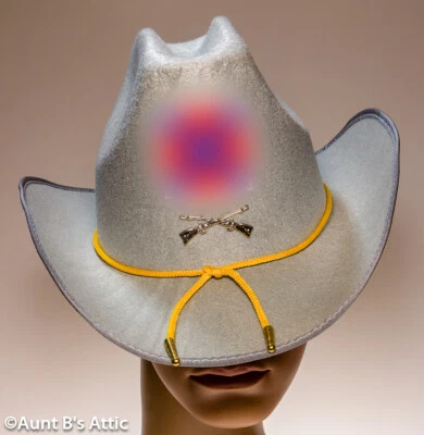 Military Officer Costume Hat Gry Pressed Felt Mid 19th Century Cowboy Style Hat - Image 1 of 3