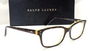 Ralph Lauren RL6062 5277 Dark Havana on Yellow Rectangle Womens Eyeglasses 52mm - Picture 1 of 9