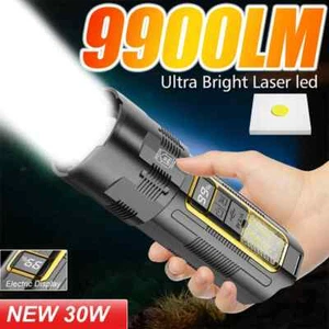Linternas LED de Alta Potencia 30W Antorcha Táctica con Luz de Pantalla Linterna de Camping - Imagen 1 de 18
