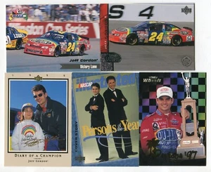 Lote de 5 tarjetas coleccionables Jeff Gordon NASCAR DRIVER RACE CAR RACING (LOTE 15) - Imagen 1 de 1