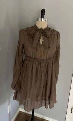 Vestido Babydoll Vintage Años 90 Y2K Seda Volantes Grunge Twee Indie Victoriano Lolita Foto 1 de 4