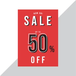 SALE POSTERS / UP TO 50% OFF / Retail Shop Discount Posters / Signs - Picture 1 of 4