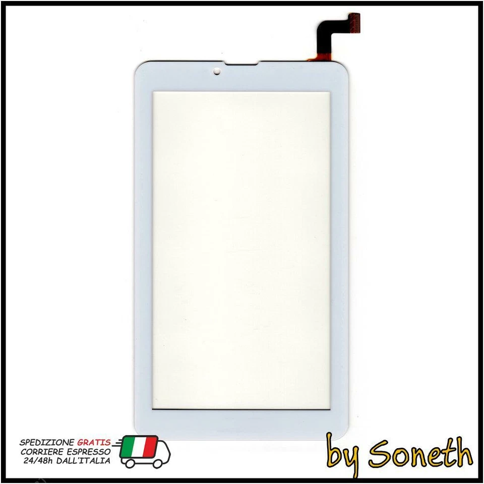 VETRO TOUCH SCREEN PER ARCHOS 70B HELIUM BIANCO - Immagine 1 di 1