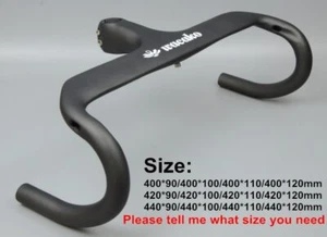 Carbon Fibre Integrated Road Bike Handlebar Cycling Drop Bar with Stem 28.6mm - Picture 1 of 29