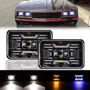 Pair 4X6" LED Headlights Hi/Lo DRL Turn Signal For Chevrolet Monte Carlo 80-88 - Picture 1 of 12