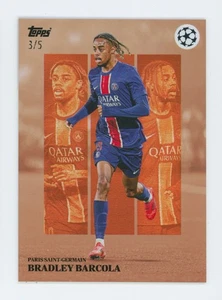 2024-25 Bradley Barcola Topps Simplicidad Orange PSG FC Soccer Card 3/5 - Picture 1 of 3