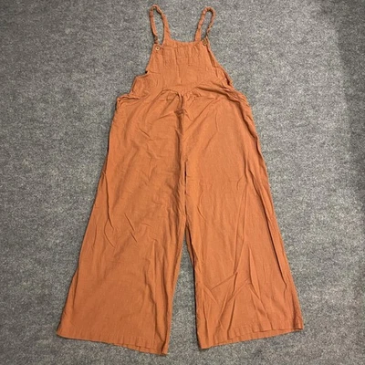Mono de pierna ancha de algodón ligero Natural Life para mujer con babero boho medio óxido Foto 1 de 4