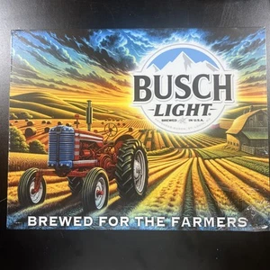 Buschlicht gebraut in den USA gebraut für die Bauern elegantes neues Blechschild - Bild 1 von 1