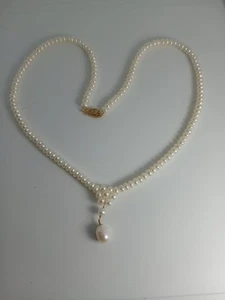 Vintage 14K Gold filigraner Verschluss DIL einzelner Strang Perlenkette 16" - Bild 1 von 12