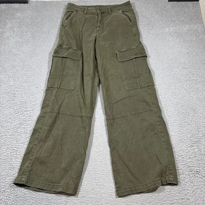 American Eagle grün Damen 8 hoch geschnitten Baggy weites Bein Stretch Cargohose Y2K - Bild 1 von 9