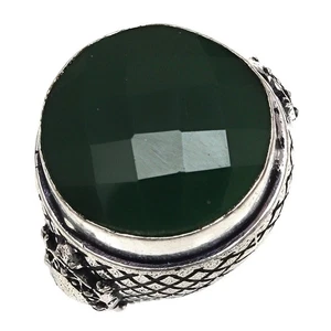 Emerald Quartz Gemstone Handmade Silver Jewelry "7" - Picture 1 of 8