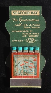 1950er STANZFUNKTION STREICHHOLZ Meeresfrüchte Bay Hummer und Steak Haus Columbus OH Ohio - Bild 1 von 2