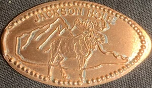 ¡RETIRADO! MOOSE & A MOUNTAIN - JACKSN HOLE WYOMING CENTAVO DE ZINC - Imagen 1 de 2