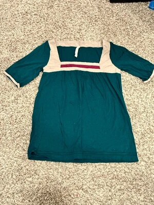 Camisa para mujer Fossil talla mediana verde azulado suave manga 3/4 Foto 1 de 4