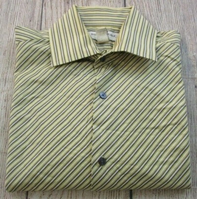 BONITA Camisa Banana Republic Amarilla Gris Rayas Abotonada Manga Larga Para Hombre Mediana Foto 1 de 4