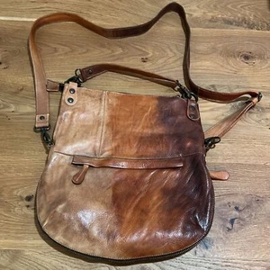 Bed Stu Tahiti Brown Caffe Latte Fold Over Shoulder Crossbody Bag - Picture 1 of 12