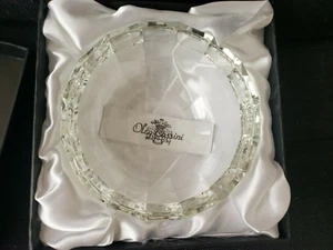 NIB Oleg Cassini 4 1/2" Preston Crystal Authentic Signed Bowl Satin Lined Gift - Picture 1 of 5