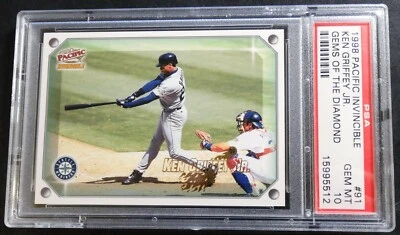 1998 KEN GRIFFEY JR. PACIFIC INVINCIBLE GEMS OF THE DIAMOND #91 PSA 10 POP 8 - Image 1 of 2
