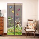 Mesh Magnetic Fly Snap Screen Mosquito Door Curtain Hand Free Cartoon Windmill