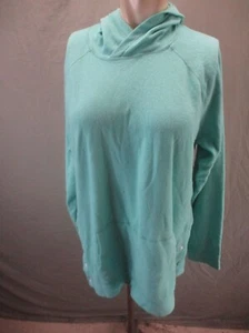 STIO Size L Womens Teal Snap Side Pocket Fleece Lined Warm Outdoor Hoodie 169 - Picture 1 of 10