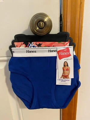 NUEVO PAQUETE DE 3 ROPA INTERIOR HIPSTER HIPSTER ELÁSTICA ALGODÓN ORIGINAL HANES TALLA PEQUEÑA PARA MUJER Foto 1 de 4