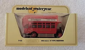 MATCHBOX MODELS OF YESTERYEAR 1922 AEC 'S' TYPE OMNIBUS 1:72 Y-23 - Picture 1 of 10