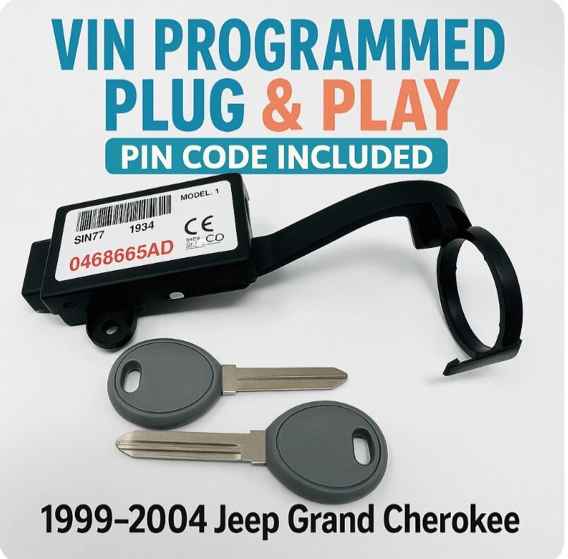 1999-2004 Jeep Grand Cherokee 01-03 Caravan Immobilizer 04686665AD Plug & Play - Image 1 of 4