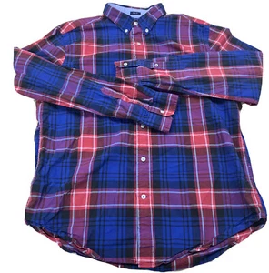 American Eagle Outfitters Men’s L/G Pink/Blue Plaid Long Sleeve Dress Shirt - Picture 1 of 6