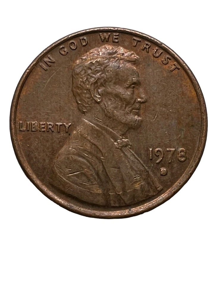 1978 D PENNY Denver Mint Rare Filled Mint Mark Error - Image 1 of 4