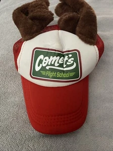 Comets Flight School Hat Red Snapback Hat Adult OSFA Comet Reindeer Cap Red Hat - Picture 1 of 3