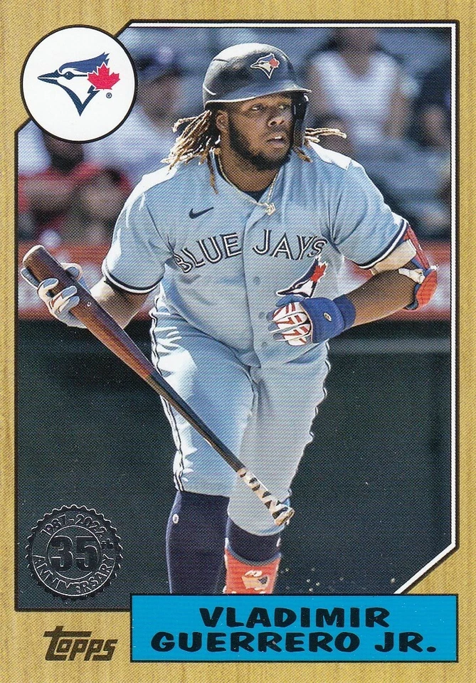 VLADIMIR GUERRERO JR TOPPS 1987 35TH ANNIVERSARY RETRO BLUE JAYS #5 2022 22 - Image 1 of 1