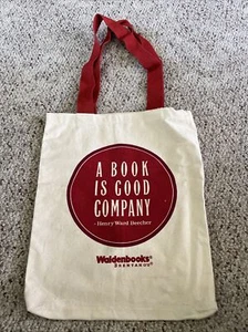 Vtg Waldenbooks Brentano's “A Book Is Good Company” Beecher Reusable Canvas Bag - Picture 1 of 6