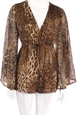 MISSGUIDED Playsuit Animal Print UK 12 = D 38 Braun - Bild 1 von 4