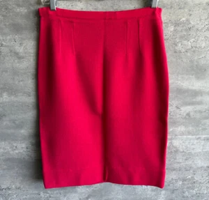Vintage 1960er Joseph Magnin rot Wollmischung Faltenrock Größe 14 Made in Italy - Bild 1 von 6