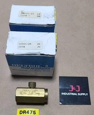 *NEW* [2] Deltrol 10001-25 C20B Check Valve 1/4" Thread 🇺🇸 Made + Warranty! - Image 1 of 4