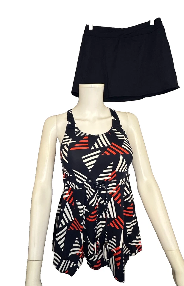 D&CO. Vestido sin mangas traje de baño de dos piezas con falda corta Foto 1 de 4