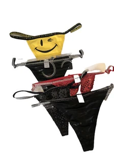 JOE BOXER Black Lace dots,-Yellow Vintage Style Rare V-String Panties - Picture 1 of 11
