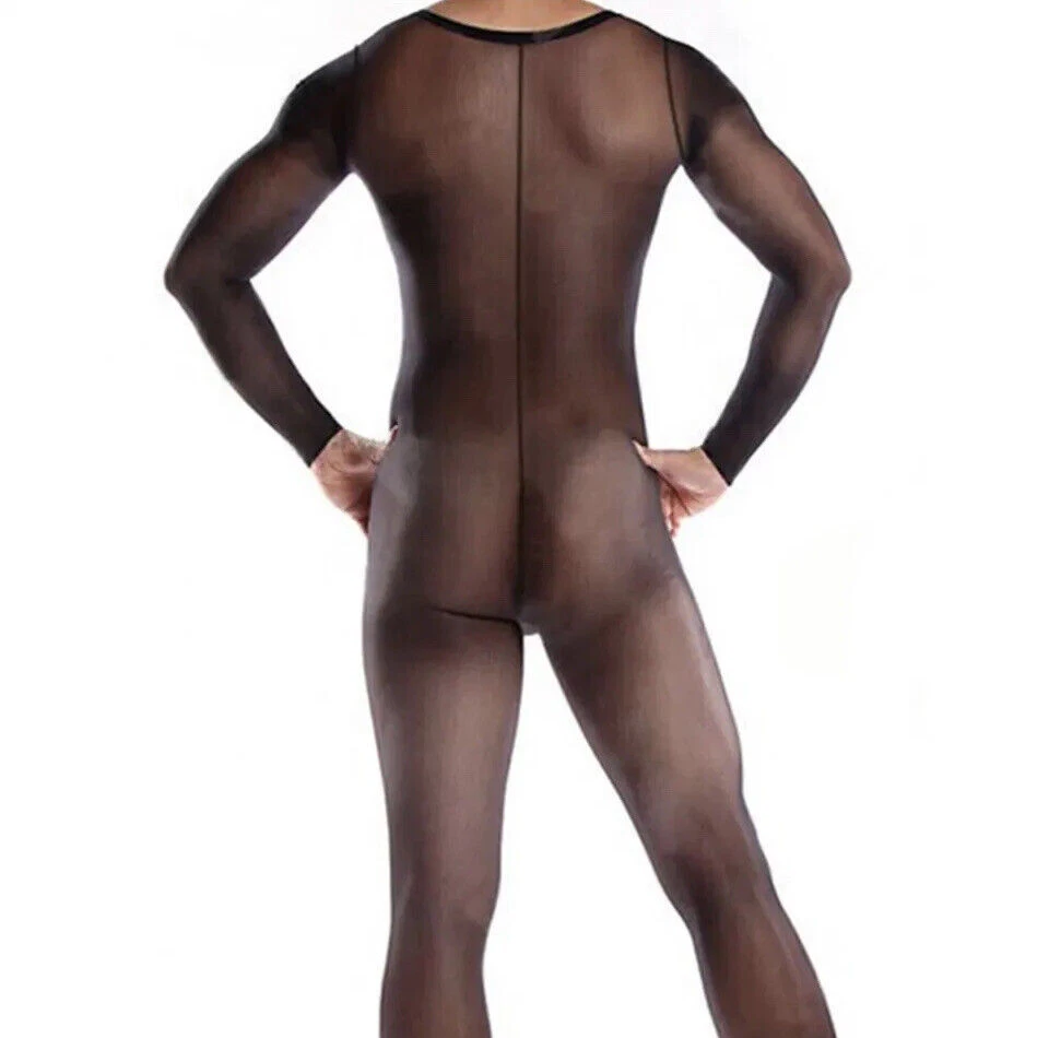 Bodystocking Ouvert Dessous Strumpfhose Catsuit Sexy Männer Herren Nylon XS,S,M - Bild 1 von 4