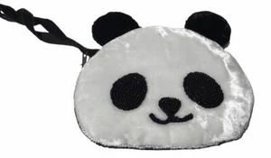 Handgefertigte Perlen Samt Panda Bär Gesicht Münzgeldbörse - Bild 1 von 4