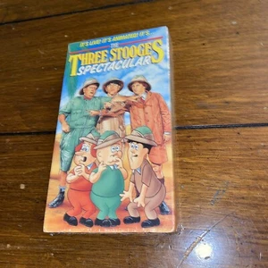 The Three Stooges Spectacular VHS 1991 Animated Larry Moe Curly Cartoon Vintage - Picture 1 of 5