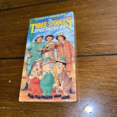 The Three Stooges Spectacular VHS 1991 Animated Larry Moe Curly Cartoon Vintage - Image 1 of 4