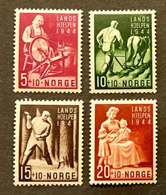 Travelstamps: Norway Stamps Scott #B38-B41 Mint Original Gum H - Image 1 of 4