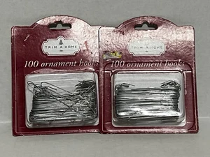 TRIM A HOME 2 PACKS OF 2.5" SILVER ORNAMENT HOOKS 100 IN EACH PACK BRAND NEW - Picture 1 of 2