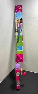 NEW Shakespeare BARBIEKIT Youth Barbie Spincast 2' 6" Fishing Combo 1 Piece Kit - Image 1 of 4