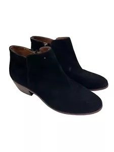 Sam Edelman Womens Size 7.5 M Black Suede Zip Ankle Fashion Boots Bootie - Picture 1 of 10