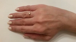 Trendy Unique Tiny Gold Plated Star Ring Size 7  - Picture 1 of 2