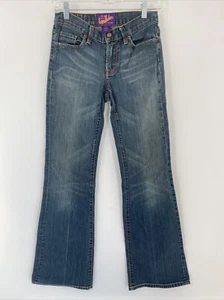 VINTAGE Retro 70er Landlubber Dark Wash Blau Denim Flare Breitbein Jeans 26 Glocken - Bild 1 von 9